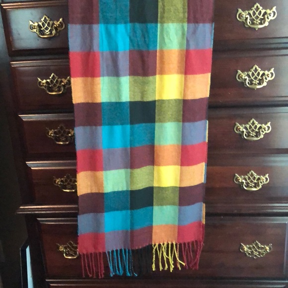 Accessories - Plaid cashmere scarf brand new so pretty!!
